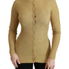 Dolce & Gabbana Gold Long Sleeve Cardigan Viscose Sweater