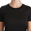 T-shirt ras du cou en coton noir à pois Dolce &amp; Gabbana Chic