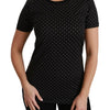 T-shirt ras du cou en coton noir à pois Dolce &amp; Gabbana Chic