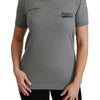 Dolce & Gabbana Gray Crewneck Amore Patch Cotton Top T-shirt
