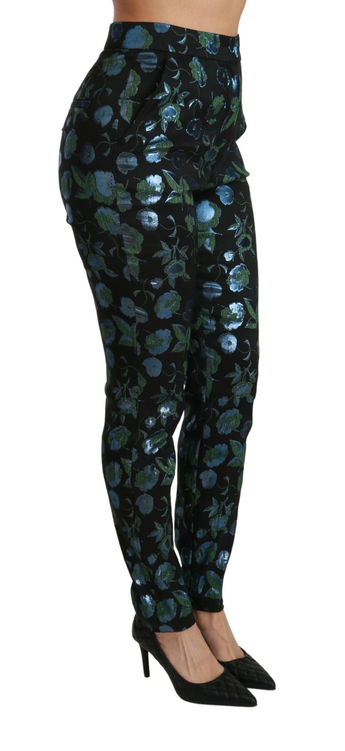 Pantalon skinny taille haute à fleurs Dolce &amp; Gabbana