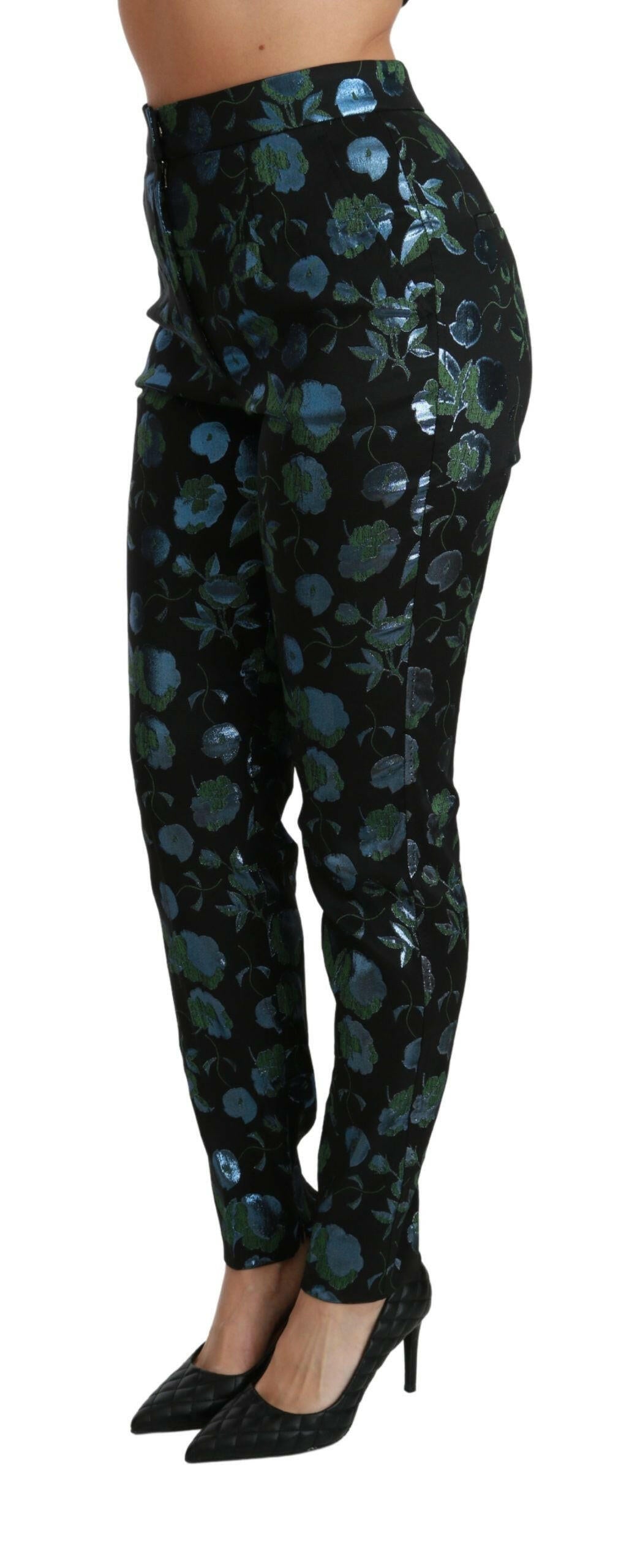 Pantalon skinny taille haute à fleurs Dolce &amp; Gabbana