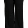 Dolce & Gabbana Black Wide Leg Flared Trouser Cashmere Pants