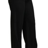 Dolce & Gabbana Black Wide Leg Flared Trouser Cashmere Pants