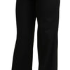 Dolce & Gabbana Black Wide Leg Flared Trouser Cashmere Pants