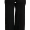 Dolce & Gabbana Black Wide Leg Flared Trouser Cashmere Pants