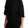Dolce & Gabbana Black Silk Shirt Ruffled Top Blouse