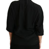 Dolce & Gabbana Black Silk Shirt Ruffled Top Blouse