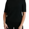 Dolce & Gabbana Black Short Sleeve Casual Top Stretch Blouse