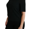 Dolce & Gabbana Black Short Sleeve Casual Top Stretch Blouse