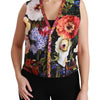 Dolce & Gabbana Multicolor Floral Sleeveless Waistcoat Top Vest