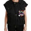 Dolce & Gabbana Black Queen Crown Sequined Bomber Jacket