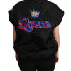 Dolce & Gabbana Black Queen Crown Sequined Bomber Jacket