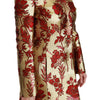 Dolce &amp; Gabbana Rotgoldene Brokat-Cape-Jacke mit Blumenmuster