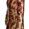 Dolce &amp; Gabbana Rotgoldene Brokat-Cape-Jacke mit Blumenmuster