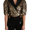 Dolce &amp; Gabbana Blazer Gold Leopard Paillettenjacke