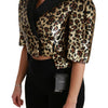 Dolce &amp; Gabbana Blazer Gold Leopard Paillettenjacke