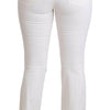 Dolce & Gabbana White Heart Flared Stretch Cotton Pants