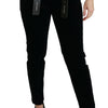 Dolce & Gabbana Blue Corduroy Mid Waist Skinny Pants Jeans