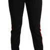 Dolce & Gabbana Black Skinny Stretch Fox Head Cotton Pants