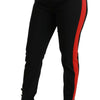Dolce & Gabbana Black Skinny Stretch Fox Head Cotton Pants