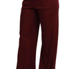 Dolce & Gabbana Black Lace High Waist Wide Leg Maroon  Pants