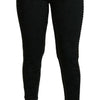 Pantalon skinny taille haute en brocart noir élégant Dolce &amp; Gabbana
