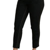 Pantalon skinny taille haute en brocart noir élégant Dolce &amp; Gabbana