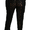Dolce & Gabbana Black Floral Lace Tapered High Waist Pants