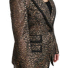 Dolce & Gabbana Gold Black Lace Blazer Coat Floral Jacket