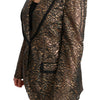 Dolce & Gabbana Gold Black Lace Blazer Coat Floral Jacket