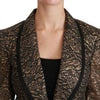 Dolce & Gabbana Gold Black Lace Blazer Coat Floral Jacket
