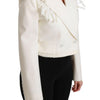 Dolce & Gabbana White Double Breasted Coat Wool Jacket