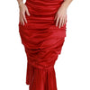 Dolce & Gabbana Red Silk Stretch Mermaid Bodycon Dress