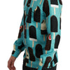 Dolce &amp; Gabbana Blaues Seiden-Freizeithemd mit Eiscreme-Print