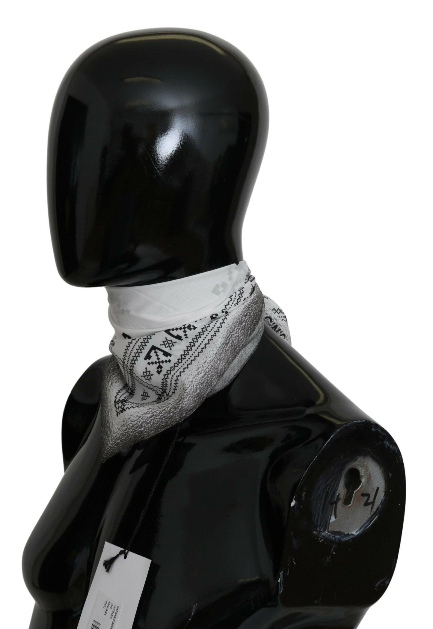 Costume National White Printed Bandana Cotton Scarf