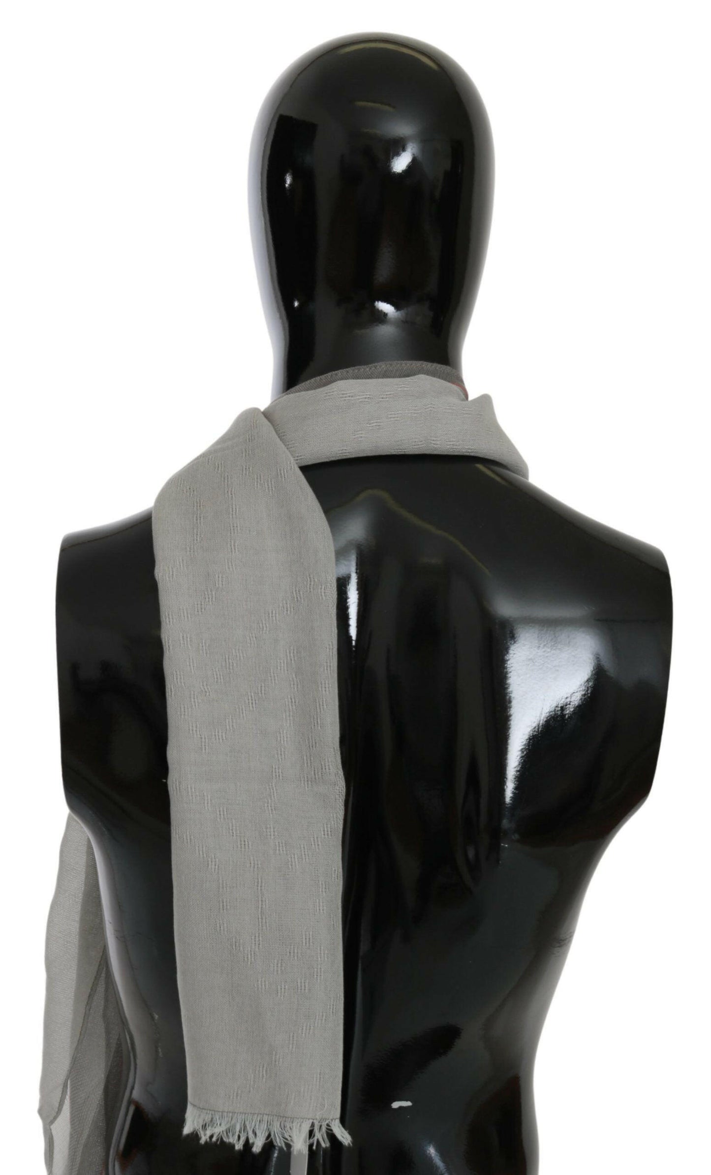 Costume National – Grauer Baumwollschal mit Fransen