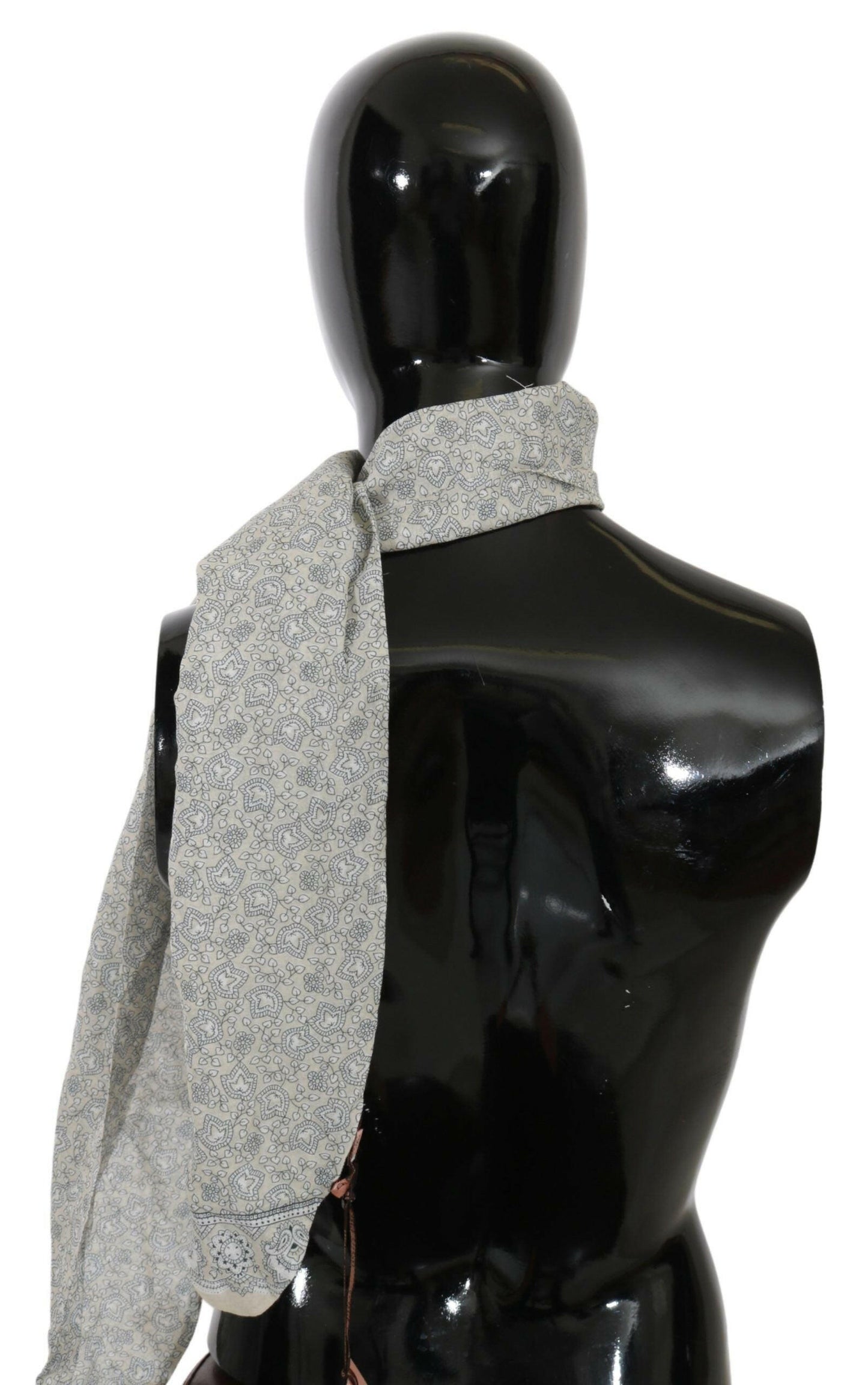 Ermanno Scervino Baumwollschal mit beige-blauem Fantasy-Print