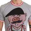 Dolce & Gabbana Gray Cotton Top 2019 Year of the Pig T-shirt