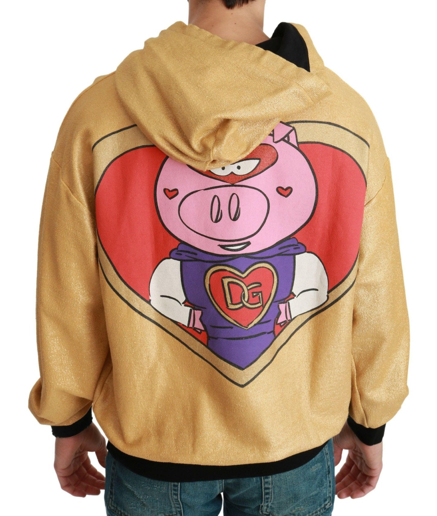 Dolce &amp; Gabbana Goldener Kapuzenpullover „Schwein des Jahres“