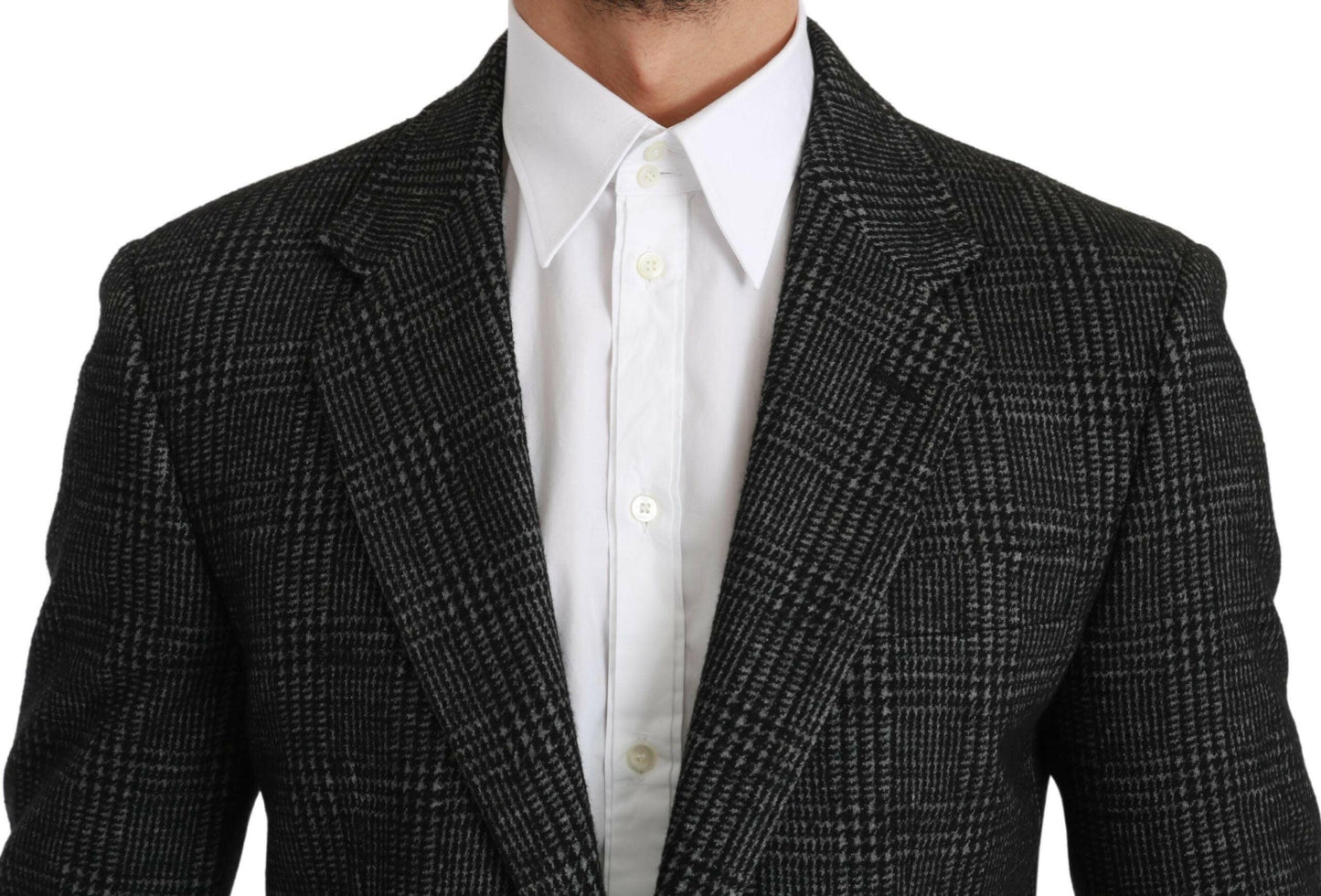 Dolce &amp; Gabbana – Grau karierter Slim Fit-Jackenblazer