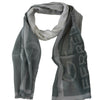 GF Ferre Gray Wool Viscose Foulard Patterned Branded Scarf