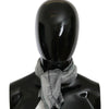 Costume National Gray Silk Shawl Foulard Wrap Scarf