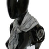 Costume National Gray Silk Shawl Foulard Wrap Scarf