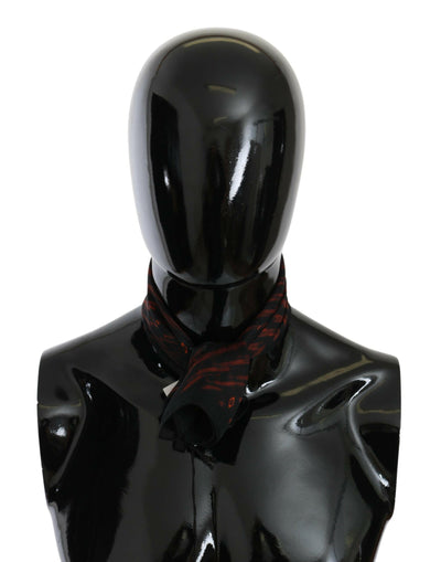 Costume National Black Orange 100% Silk Branded Scarf