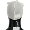 Costume National Beanie White Wool Blend Branded Hat