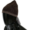 Costume National Beanie Brown Wool Blend Branded Hat