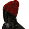 Costume National Red Wool Blend Branded Beanie Hat