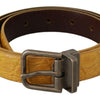 Dolce & Gabbana Yellow Exotic Skin Leather Grey Buckle Belt