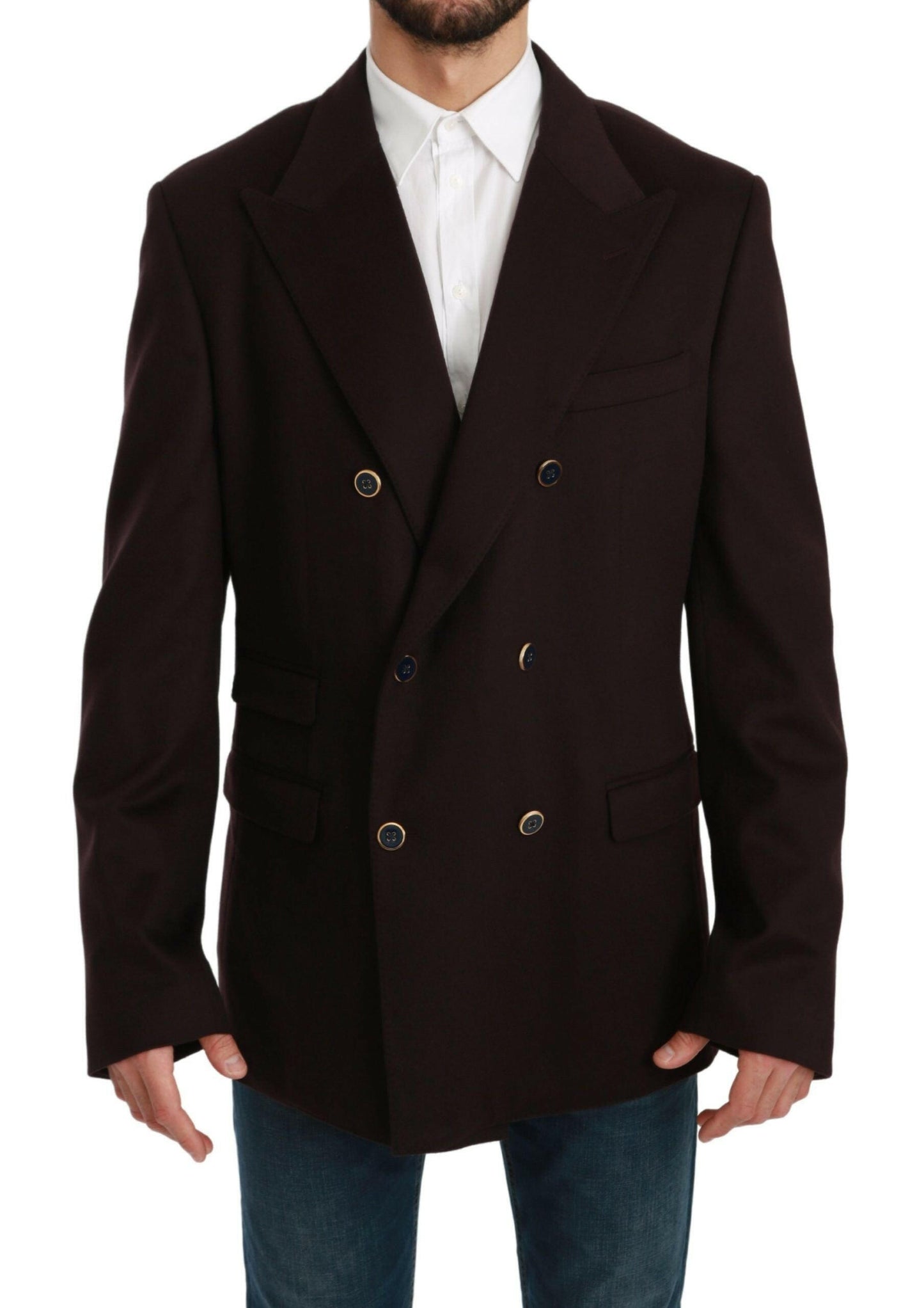 Dolce & Gabbana Bordeaux Cashmere Coat TAORMINA Blazer
